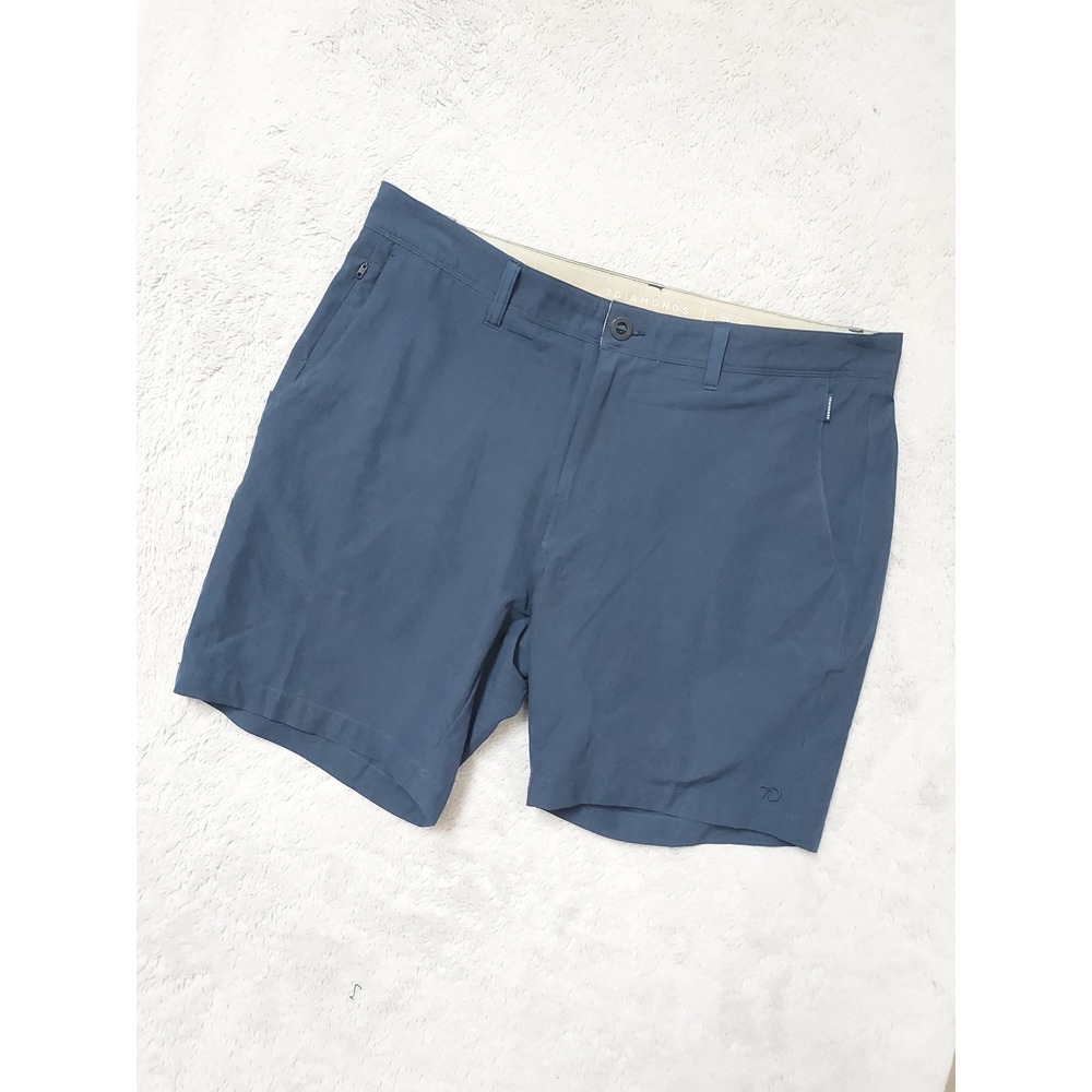 7 Diamonds Aeroplane Shorts Mens 34 (36) Performance Stretch Blue Golf Casual